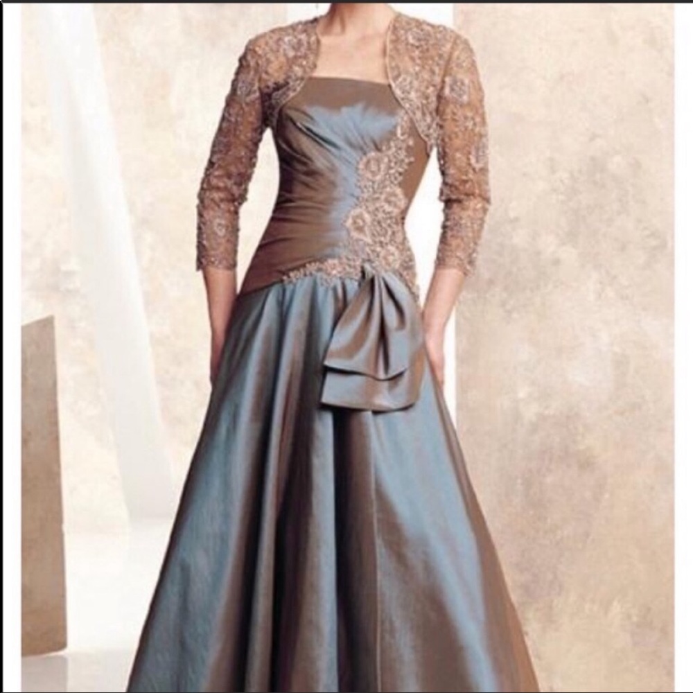 Montage by Mon Cheri Strap Gown with Bolero Jacket